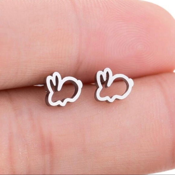 Jewelry - Silver Bunny Rabbit Stud Earrings
